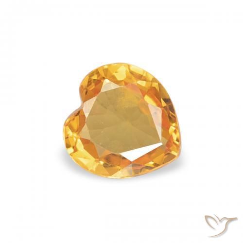 0.37 ct Golden Sapphire Stone, Natural Sapphire in Heart Facet Shape for Sale