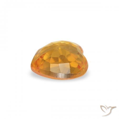 Sapphire Gemstone in 4.5 x 4.3 mm Size for Sale, Sapphire Stone in Dark Orange-Gold Color