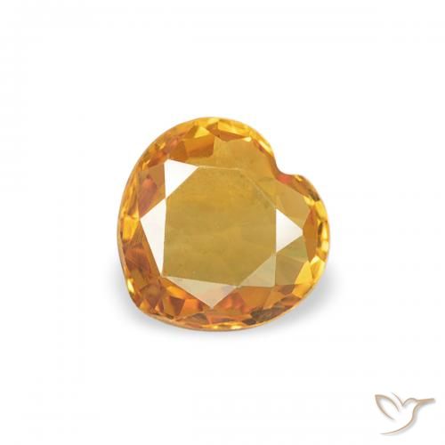 0.34ct Natural Deep Orange-Gold Sapphire, Heart, VVS
