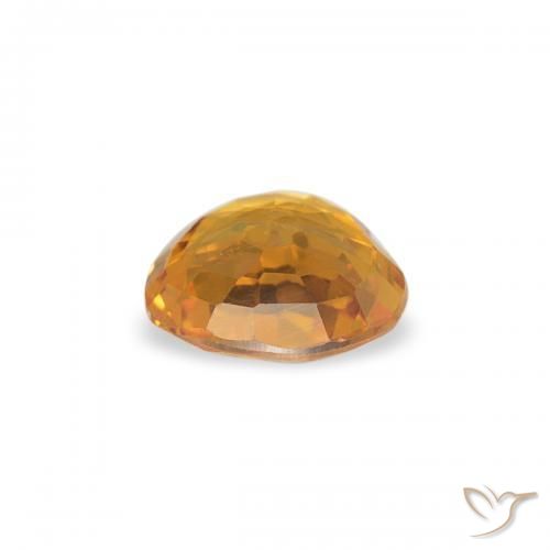 Sapphire Gemstone in 4.5 x 4.3 mm Size for Sale, Sapphire Stone in Deep Orange-Gold Color