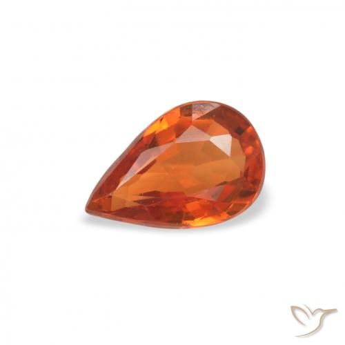 0.49ct Natural Fire Orange Sapphire, Pear Shape, VVS-VS