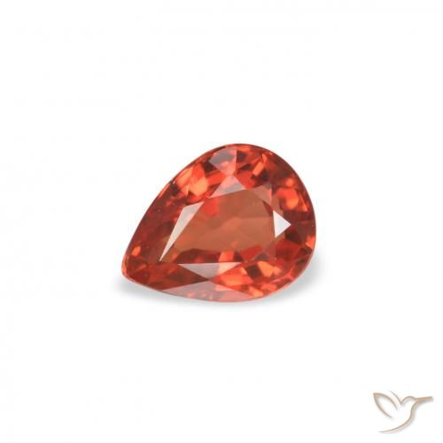0.39ct Natural Medium Red Sapphire, Pear Shape, VVS-VS