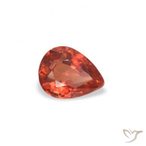 0.39 ct Red Sapphire Stone, Natural Sapphire in Pear Facet Shape for Sale