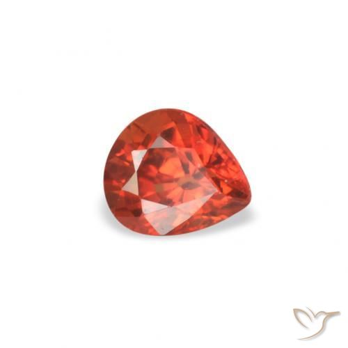 0.45 ct Red Sapphire Stone, Natural Sapphire in Pear Facet Shape for Sale