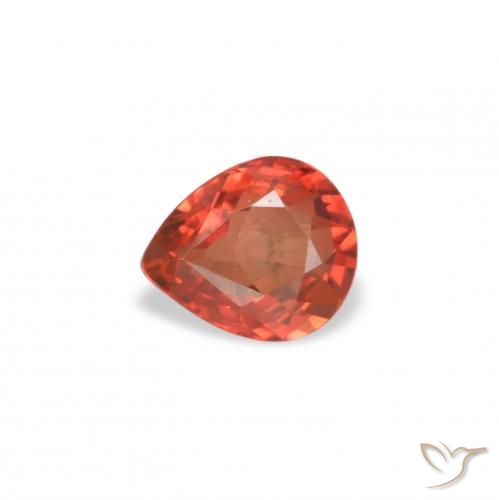 0.43ct Natural Medium Red Sapphire, Pear Shape, VVS-VS