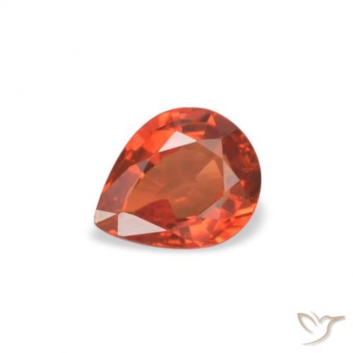 0.51ct Natural Medium Red Sapphire, Pear Shape, VVS-VS
