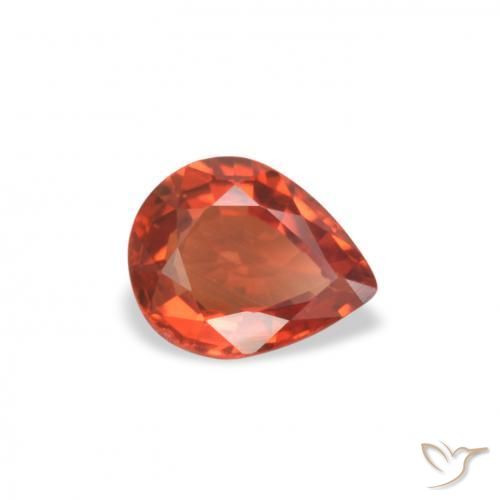 0.51 ct Red Sapphire Stone, Natural Sapphire in Pear Facet Shape for Sale