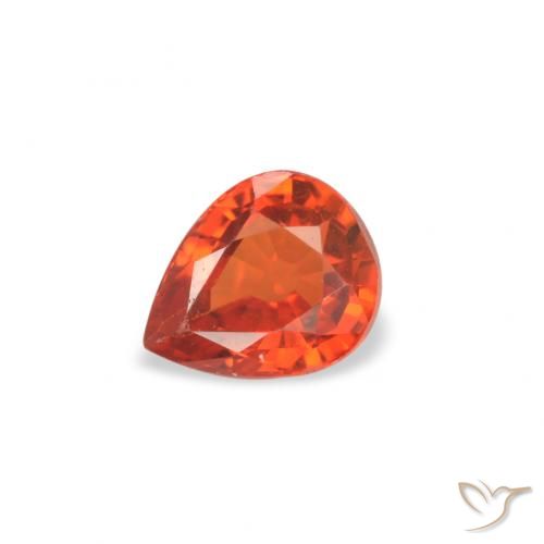 0.52ct Natural Reddish Orange Sapphire, Pear Shape, VVS-VS