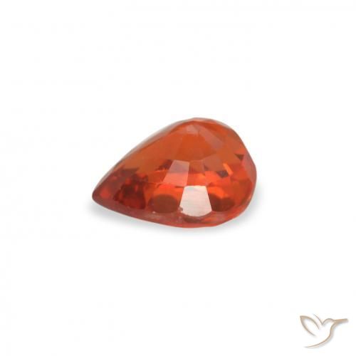 Sapphire Gemstone in 5.1 x 4.2 mm Size for Sale, Sapphire Stone in Reddish Orange Color