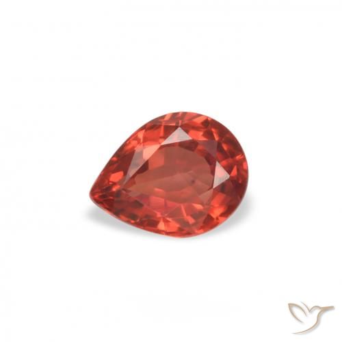 0.45ct Natural Bright Crimson Red Sapphire, Pear Shape, VVS-VS