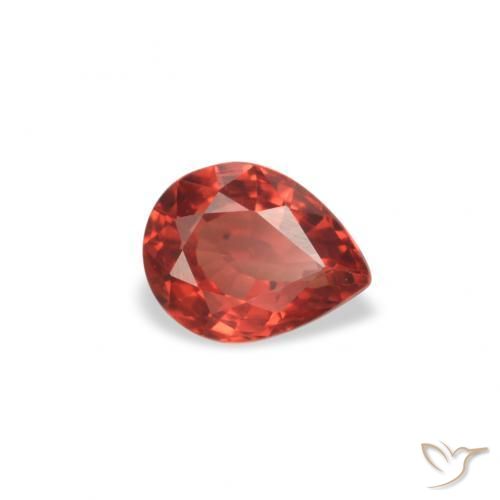 0.45 ct Red Sapphire Stone, Natural Sapphire in Pear Facet Shape for Sale