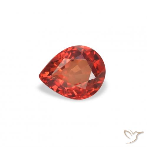 0.42ct Natural Bright Red Sapphire, Pear Shape, VVS-VS
