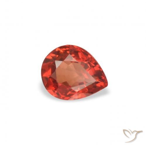 0.42 ct Red Sapphire Stone, Natural Sapphire in Pear Facet Shape for Sale