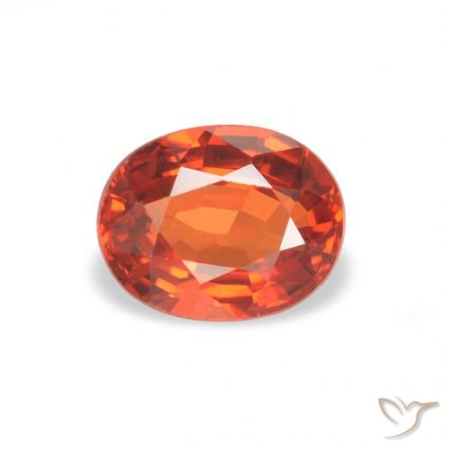 0.58ct Natural Reddish Orange Sapphire, Oval, VVS