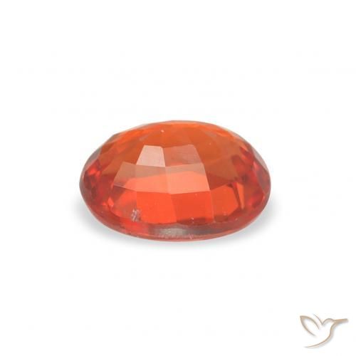 Sapphire Gemstone in 5.3 x 4.1 mm Size for Sale, Sapphire Stone in Reddish Orange Color