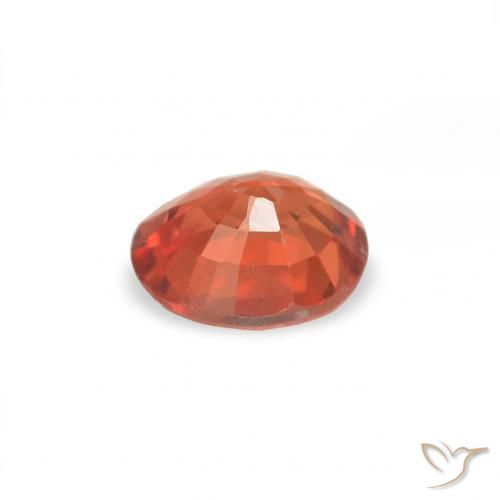 Sapphire Gemstone in 4.7 x 3.9 mm Size for Sale, Sapphire Stone in Reddish Orange Color