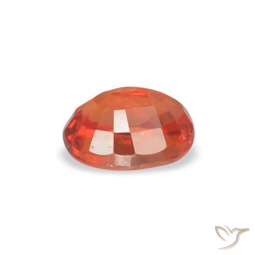 Sapphire Gemstone in 5 x 4 mm (calibrated) Size for Sale, Sapphire Stone in Reddish Orange Color