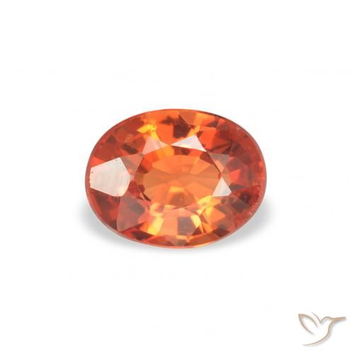 0.41ct Natural Amber Orange Sapphire, Oval, VS
