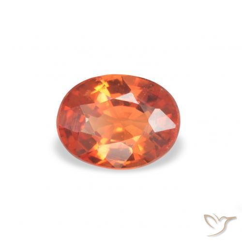 0.41 ct Orange Sapphire Stone, Natural Sapphire in Oval Facet Shape for Sale