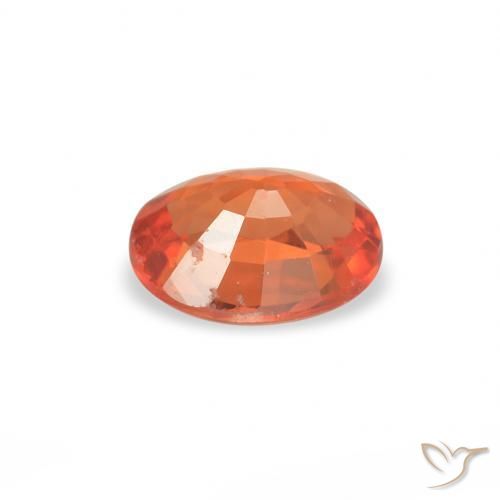 Sapphire Gemstone in 5 x 3.8 mm Size for Sale, Sapphire Stone in Amber Orange Color