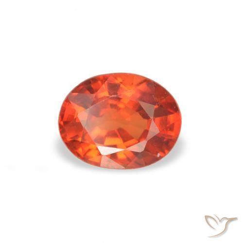 0.39 ct Orange Sapphire Stone, Natural Sapphire in Oval Facet Shape for Sale