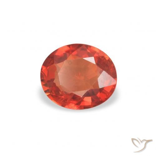 0.36 ct Orange Sapphire Stone, Natural Sapphire in Oval Facet Shape for Sale