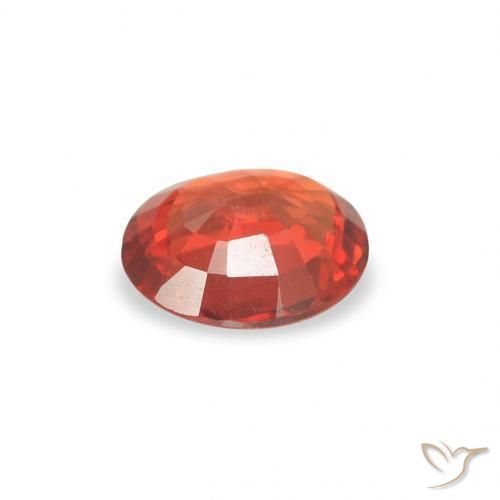 Sapphire Gemstone in 4.9 x 4.1 mm Size for Sale, Sapphire Stone in Warm Orange Color