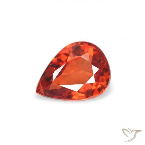 0.51ct Natural Deep Orange Sapphire, Pear Shape, VS