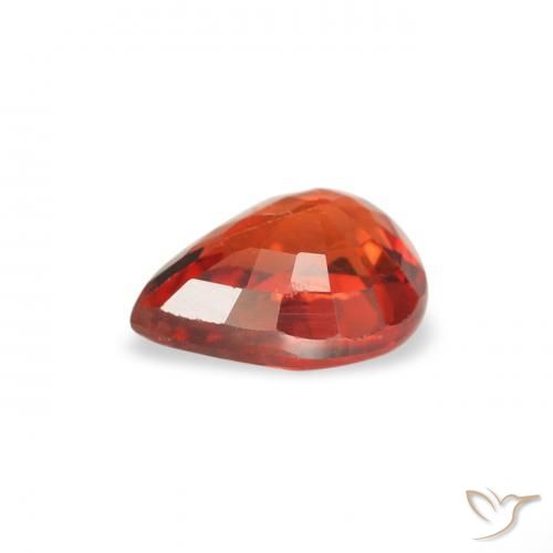 Sapphire Gemstone in 5.4 x 4.1 mm Size for Sale, Sapphire Stone in Deep Orange Color