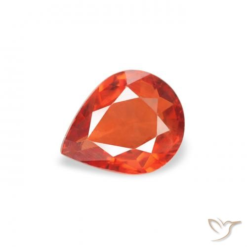 0.45ct Natural Fire Orange Sapphire, Pear Shape, VS