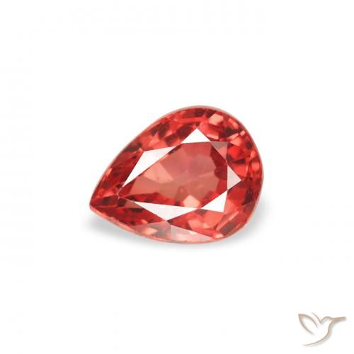 0.43ct Natural Medium Red Sapphire, Pear Shape, VS