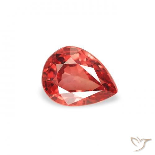 0.43 ct Red Sapphire Stone, Natural Sapphire in Pear Facet Shape for Sale