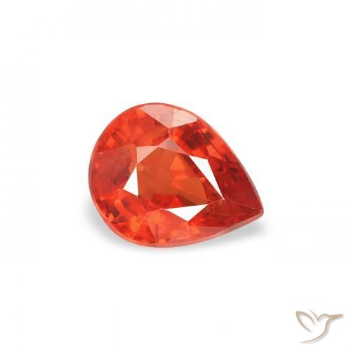 0.42 ct Red Sapphire Stone, Natural Sapphire in Pear Facet Shape for Sale