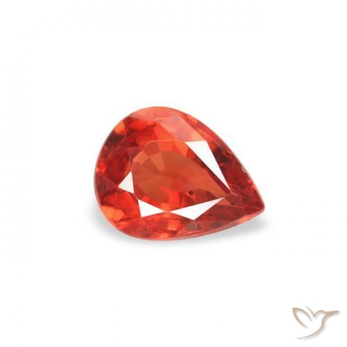 0.38 ct Red Sapphire Stone, Natural Sapphire in Pear Facet Shape for Sale