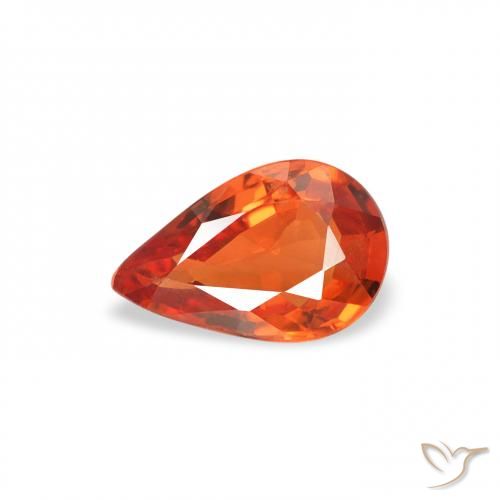0.44ct Natural Reddish Orange Sapphire, Pear Shape, VS
