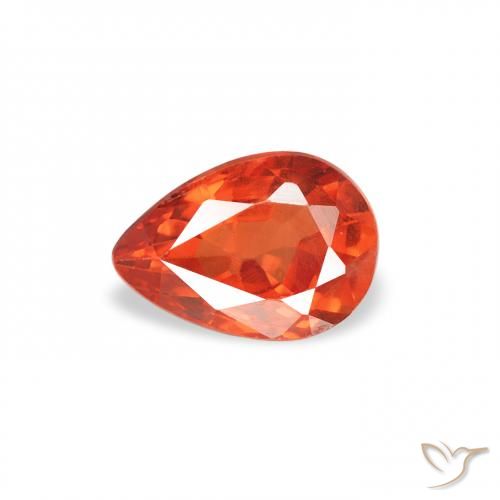 0.60ct Natural Fire Orange Sapphire, Pear Shape, VS