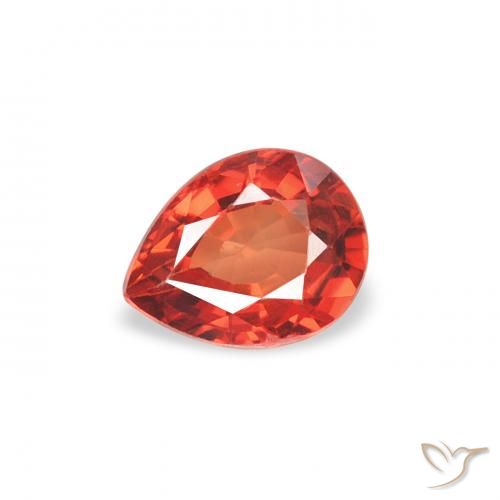 0.42ct Natural Medium Orange Sapphire, Pear Shape, VS