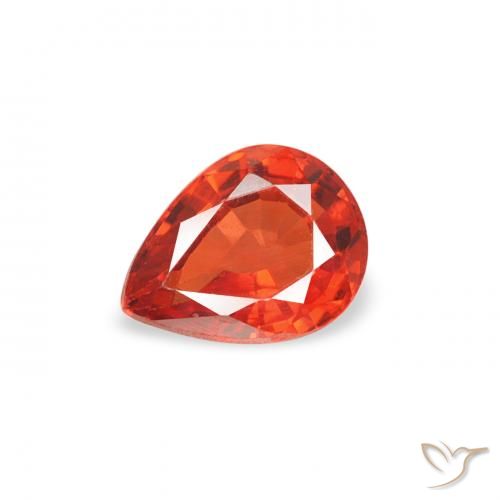 0.44ct Natural Amber Orange Sapphire, Pear Shape, VS