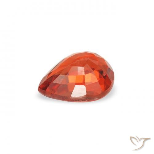 Sapphire Gemstone in 5.2 x 4 mm Size for Sale, Sapphire Stone in Amber Orange Color