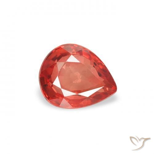 0.49 ct Red Sapphire Stone, Natural Sapphire in Pear Facet Shape for Sale