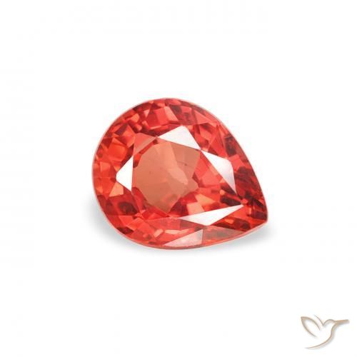0.49 ct Red Sapphire Stone, Natural Sapphire in Pear Facet Shape for Sale