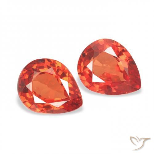 0.67 ctw Red Sapphire Stones, Natural Sapphire in Pear Facet Shape for Sale