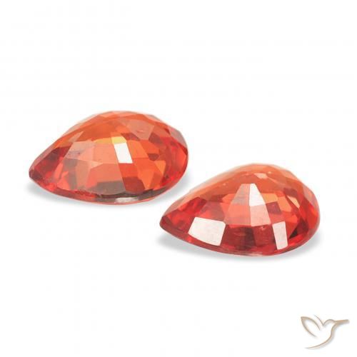 Sapphire Gemstones in 5 x 4 mm (calibrated) Size for Sale, Sapphire Stones in Intense Red Color