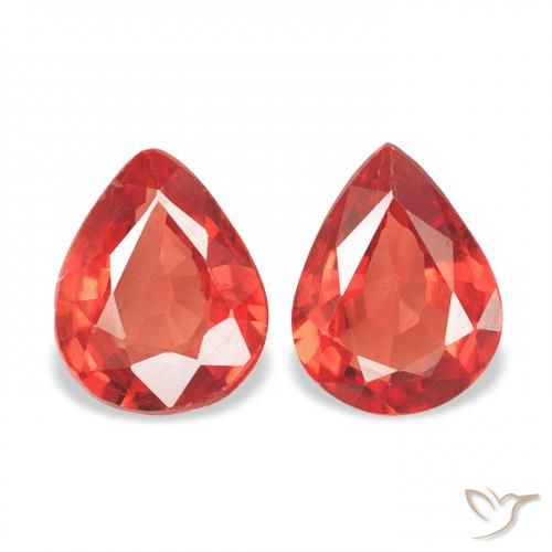 0.81ctw Natural Bright Crimson Red Sapphire, Pear Shape, VVS-VS