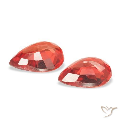 Sapphire Gemstones in 5.4 x 4.2 mm Size for Sale, Sapphire Stones in Bright Crimson Red Color