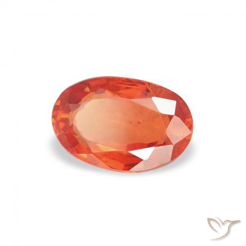 0.67 ct Orange Sapphire Stone, Natural Sapphire in Oval Facet Shape for Sale