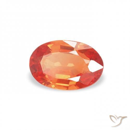 0.56 ct Orange Sapphire Stone, Natural Sapphire in Oval Facet Shape for Sale