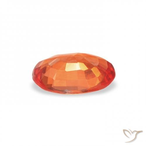 Sapphire Gemstone in 6.3 x 4.2 mm Size for Sale, Sapphire Stone in Fire Orange Color