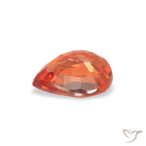 Sapphire Gemstone in 6.2 x 5.2 mm Size for Sale, Sapphire Stone in Medium Orange Color