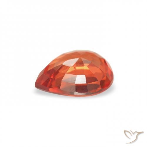 Sapphire Gemstone in 6.1 x 5.1 mm Size for Sale, Sapphire Stone in Reddish Orange Color